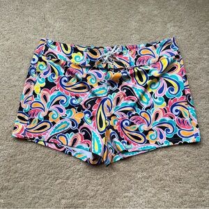 Island Escape Women’s Multicolor Paisley Front Tie Board Shorts - Size 16 - VGUC
